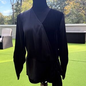 Stylish Black Wrap Top